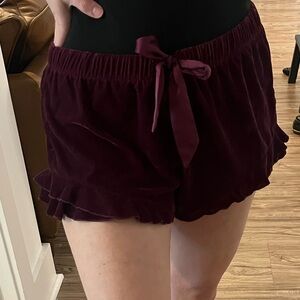 VS Velvet Ruffle Lounge Shorts